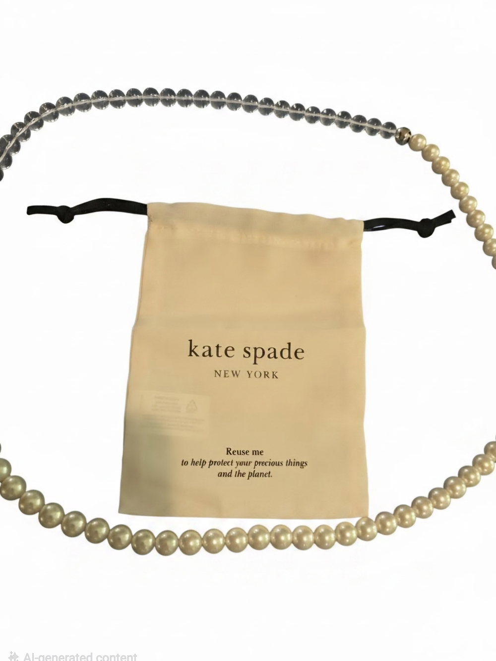 NWT kate spade Pearl and Clear Bead Mixed Strand Necklace - White/Clear - Picture 4 of 7